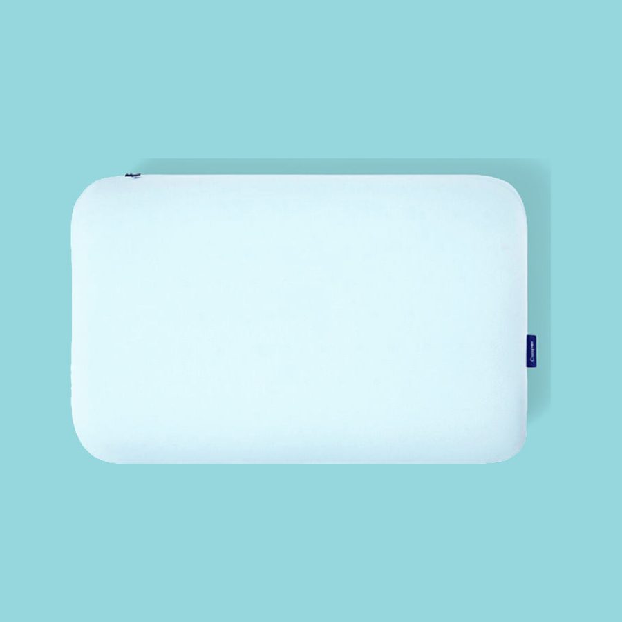Casper Hybrid Snow Pillow on a blue background