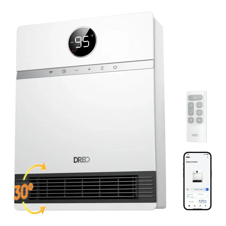 Dreo Smart Wall-mounted Heater 517S with remote and app