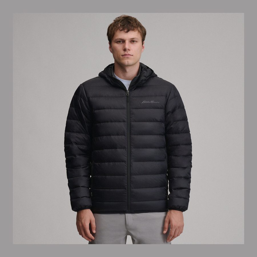 Eddie Bauer CirrusLite down hooded jacket, the top pick in this guide