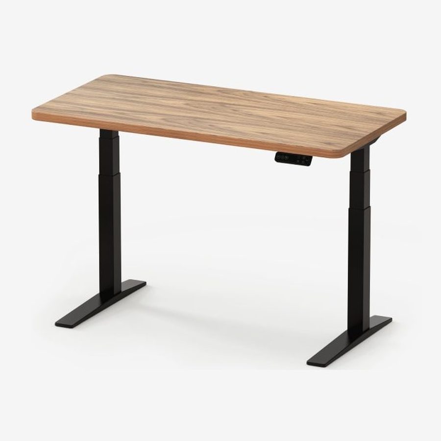 FlexiSpot E7 Pro standing desk with wood-effect top