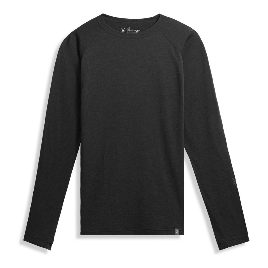 Ibex Woolies Pro Tech Crew base layer in black