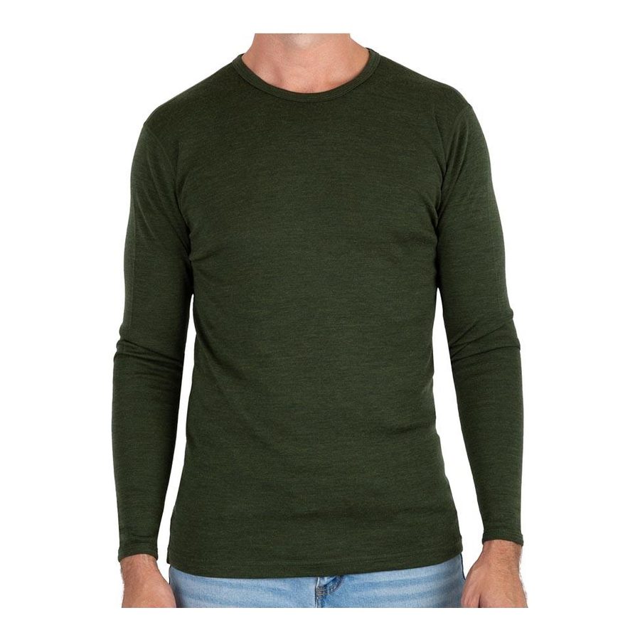 Meriwool Merino 250 long-sleeve base layer in green