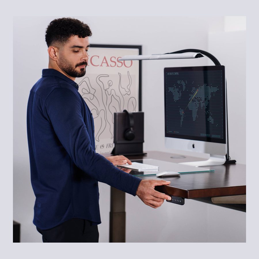 Uplift V3 standing desk in use, the top pick in this guide